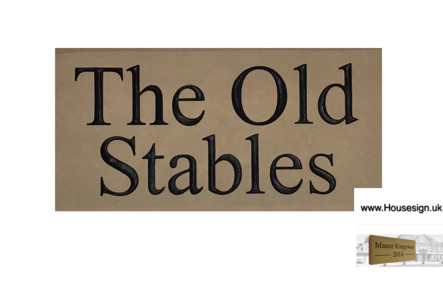 18"x9" = (45cm x 22.5cm) Natural Stone Build in The Wall Sign Build in The Wall Sign www.HouseSign.co.uk 