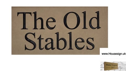 18"x9" = (45cm x 22.5cm) Natural Stone Build in The Wall Sign Build in The Wall Sign www.HouseSign.co.uk 