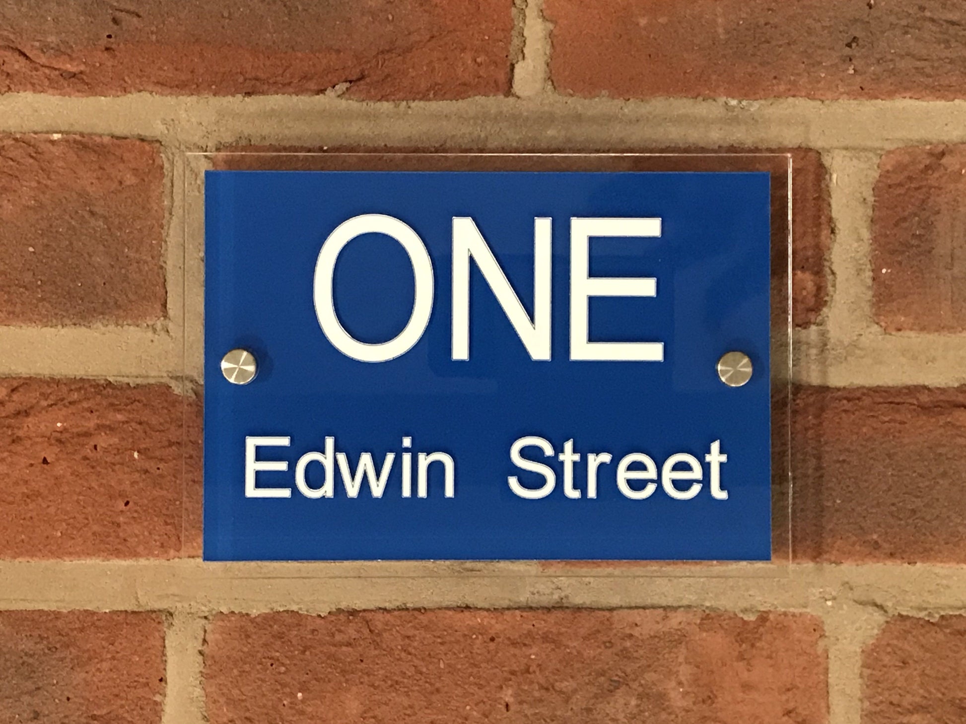 20cmx14cm Acrylic Sign Acrylic House Signs www.HouseSign.co.uk Blue 