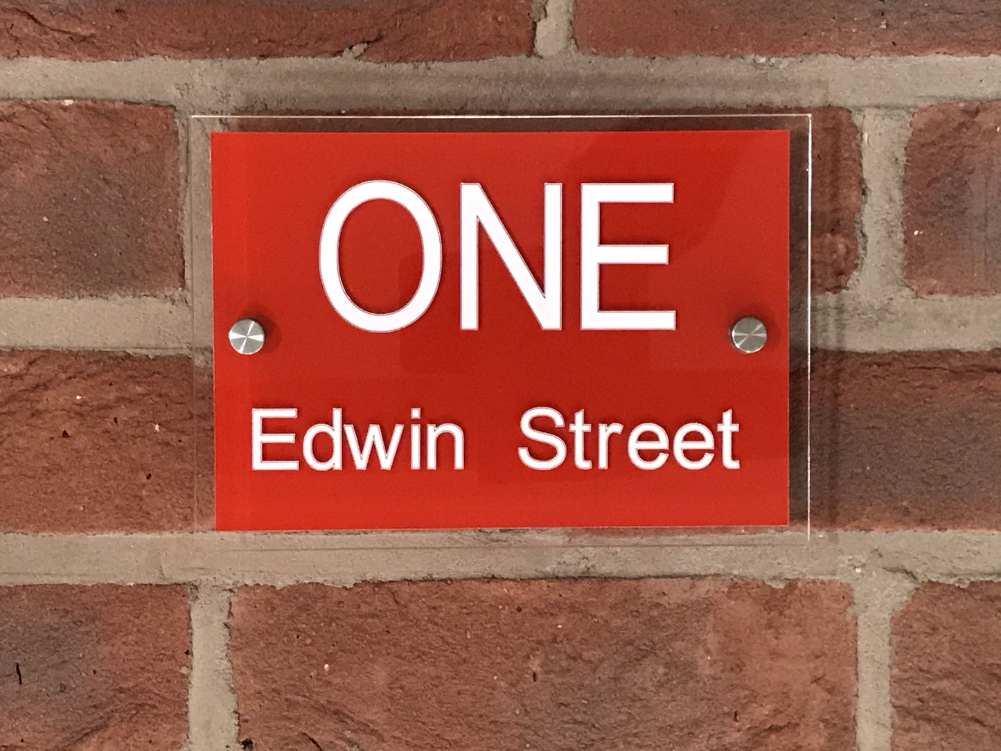 20cmx14cm Acrylic Sign Acrylic House Signs www.HouseSign.co.uk Red 