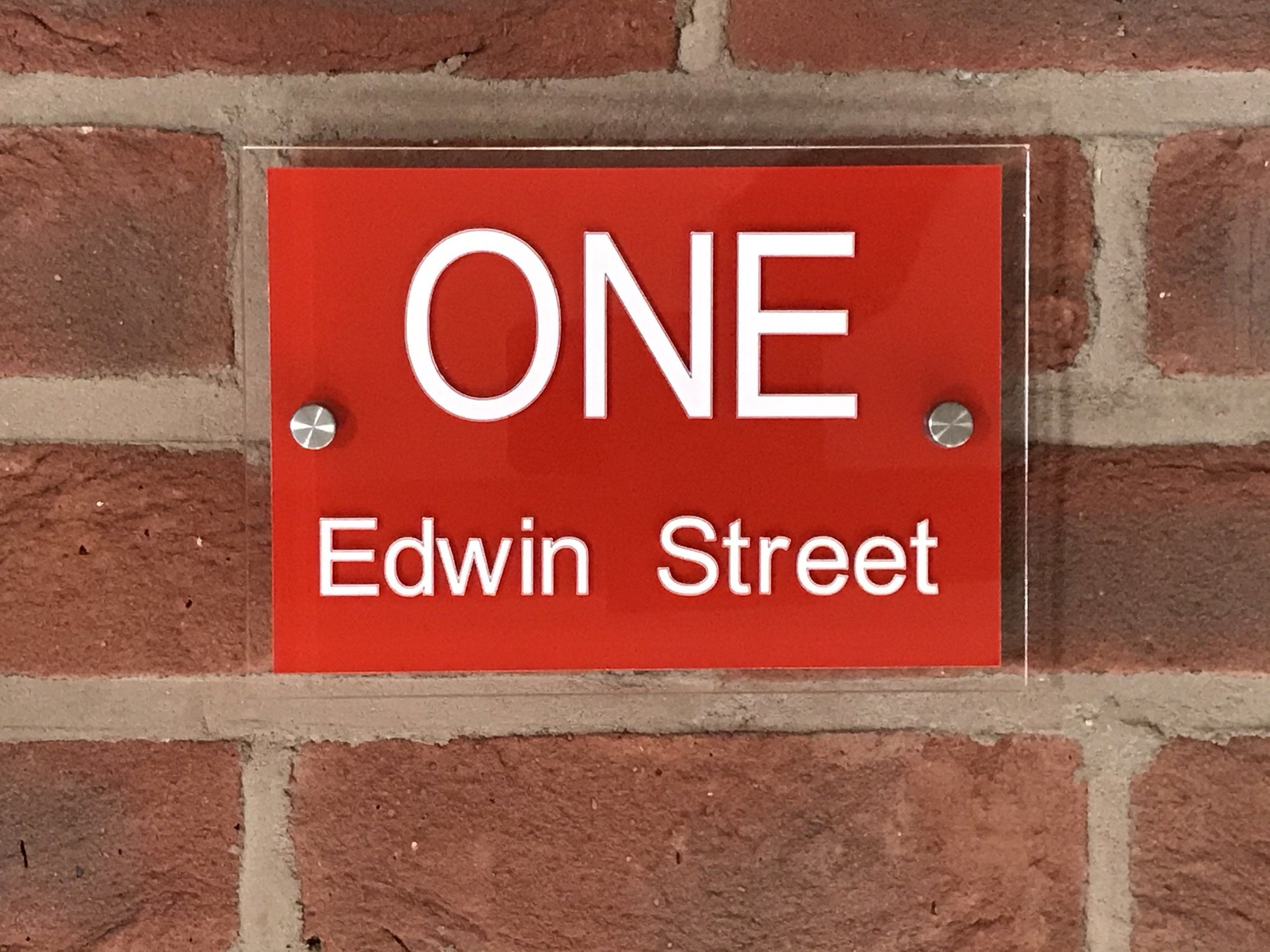 20cmx14cm Acrylic Sign Acrylic House Signs www.HouseSign.co.uk Red 