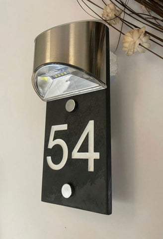 4"x8" (10cm x 20cm) LED Solar Slate House Sign LED Acrylic Signs www.HouseSign.co.uk 