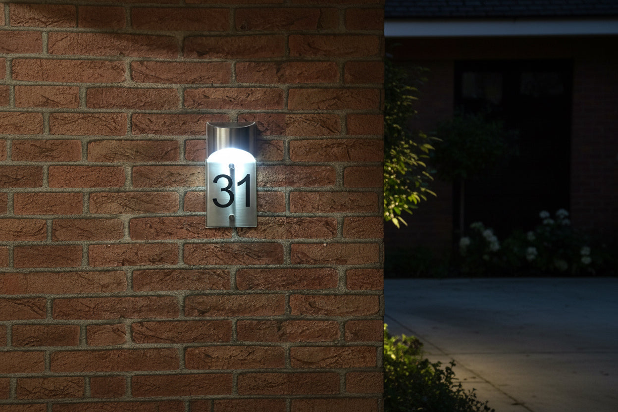 4"x8" Acrylic Solar Curved LED House Sign LED Acrylic Signs www.HouseSign.co.uk 