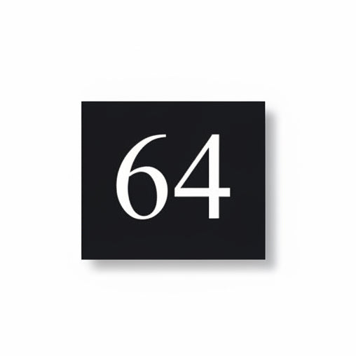 A black square House Sign with clear to see deep cut numbers featuring a green plant placed elegantly on its surface www.HouseSign.co.uk 