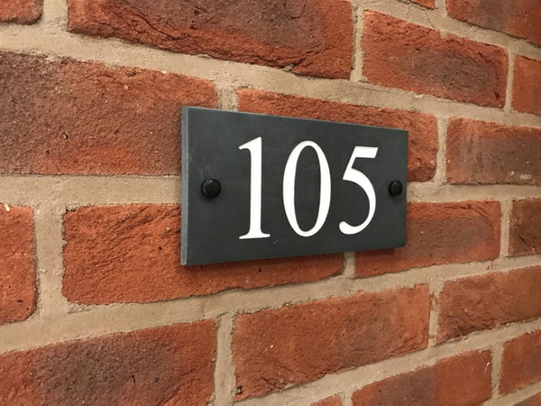 8"x4" (20cm x 10cm) Natural Slate House Sign Slate Sign www.HouseSign.co.uk 